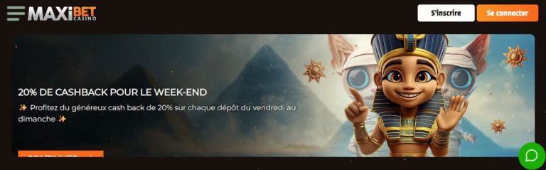 MaxiBet Casino cashback