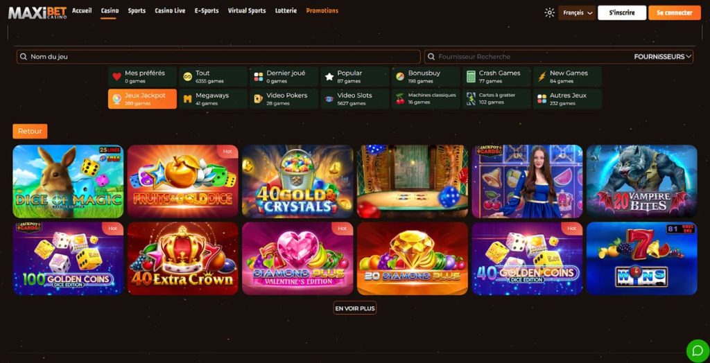 MaxiBet Casino Jackpot