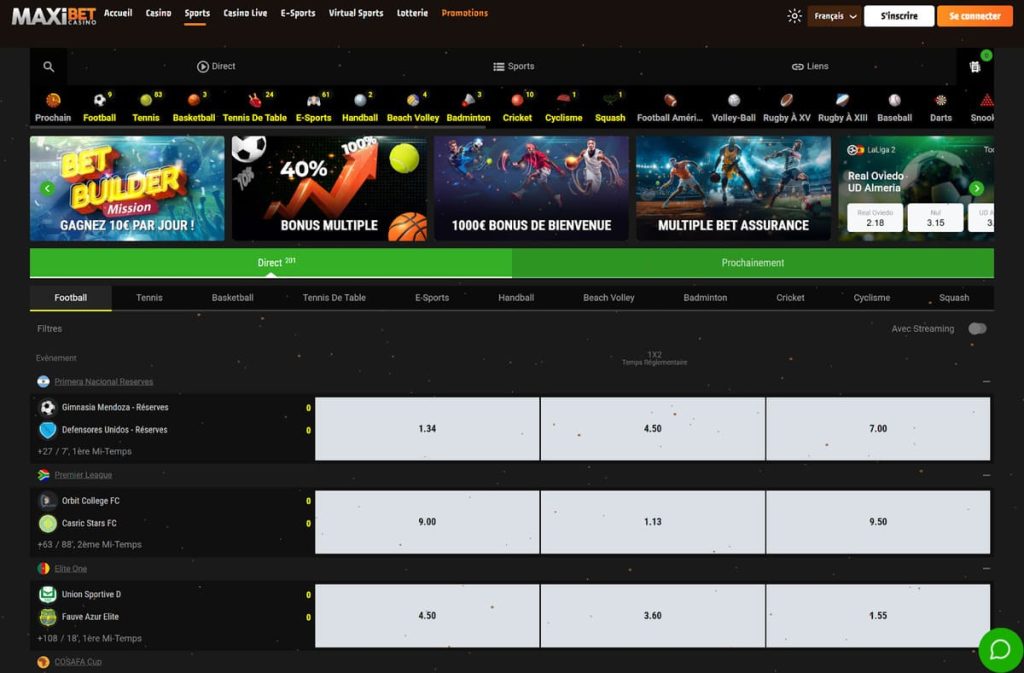 MaxiBet Casino paris sportifs