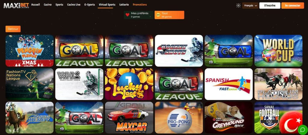 MaxiBet Casino virtual sports