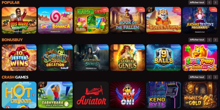 Maxibet Casino jeux populaires
